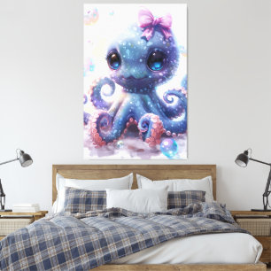 Adorable Colourful Baby Girl Octopus Art Print