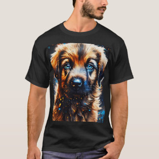 Adorable Colourful Dog Painting T-Shirt