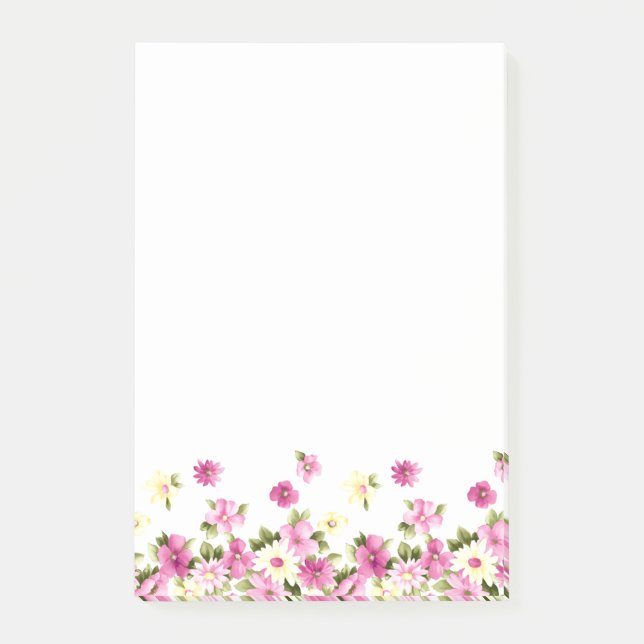 Adorable Colourful Girly Blooming Flowers Post-it Notes (Front)