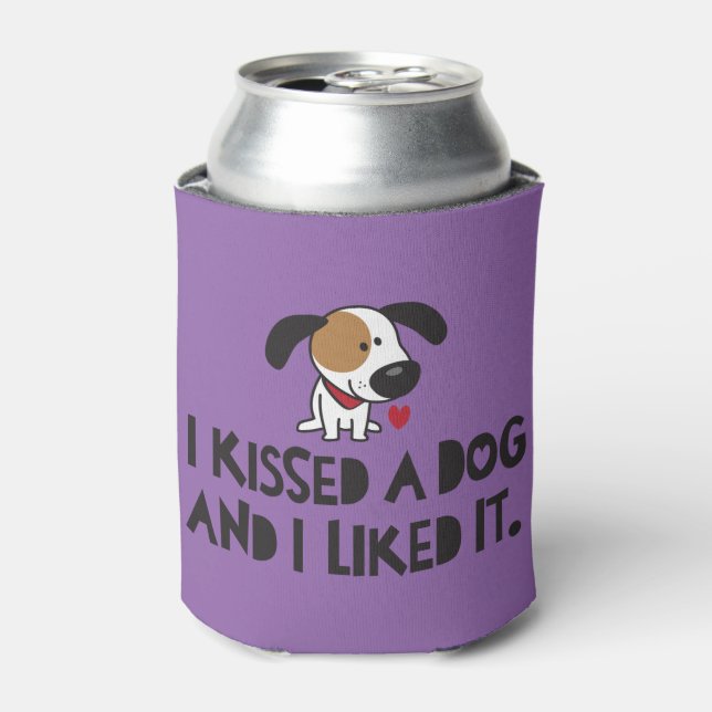 Adorable Colourful I Kissed a Dog and I Liked It Can Cooler (Can Front)