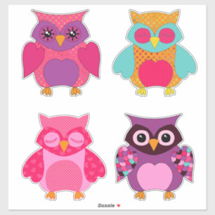 Adorable Colourful Owls Valentine