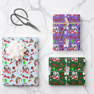 Adorable Colourful Shih Tzu Pattern Wrapping Paper Sheet