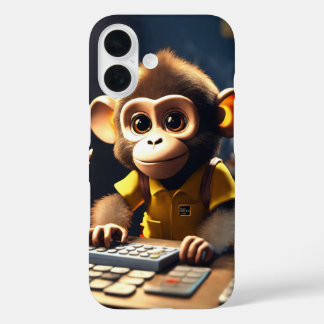 Adorable comptable singe iPhone 16 Coque