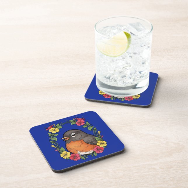 Adorable Connecticut Bird With Mirabilis Coaster (Right Side)