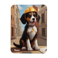 Adorable Construction Worker Dog Cute Puppy Art