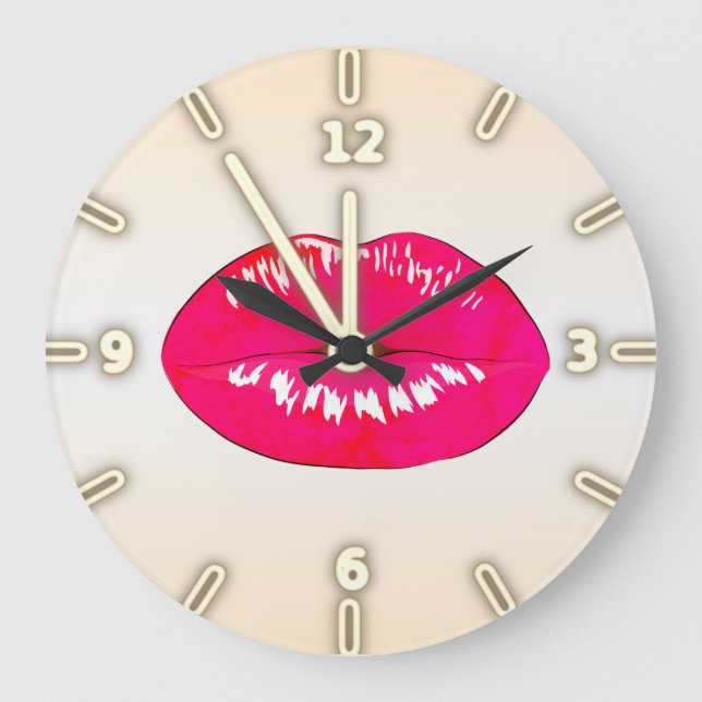 Adorable Cool Trendy   ,Lips -Personalized Large Clock (Front)