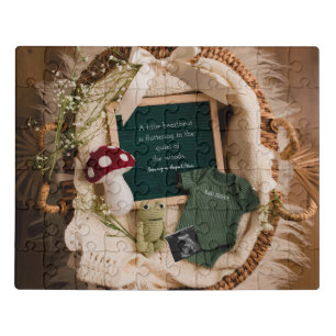 adorable Cottagecore Pregnancy Announcement Jigsaw Puzzle