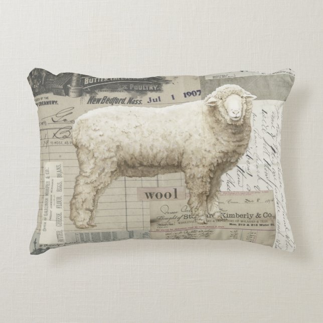 Adorable coussin à la ferme de moutons (Devant)