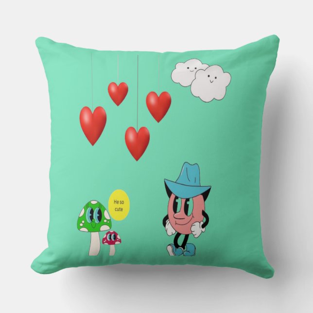 "Adorable Coussin de dessin animé Emoji & Champign (Recto)