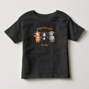 Adorable Cow Friends Fun Halloween Graphic Toddler T-shirt