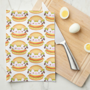 Adorable Cow Hamburger  Kitchen Towel