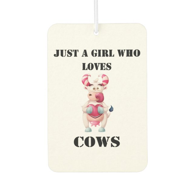 Adorable Cow Lover girl Air Freshener (Front)