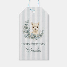 Adorable Cream Watercolor Alpaca Birthday