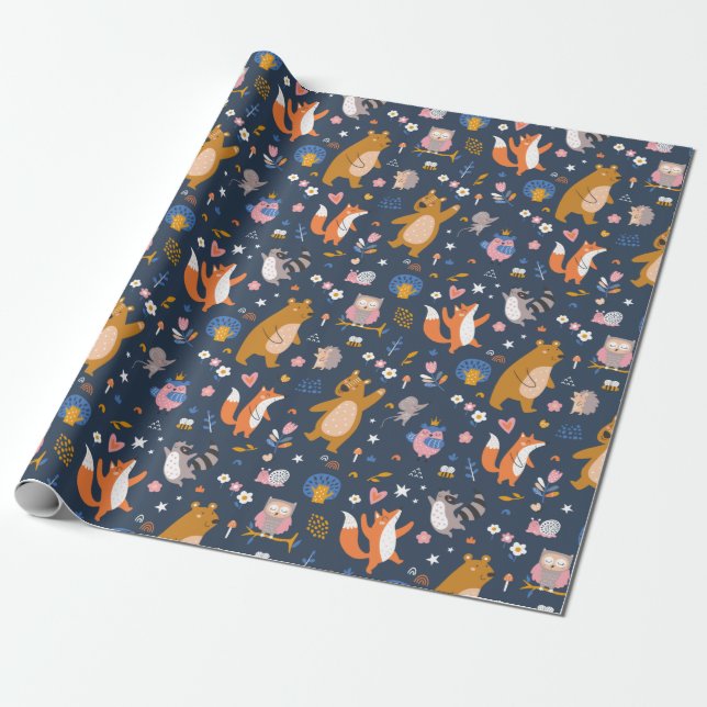 Adorable  Critters Wrapping Paper (Unrolled)