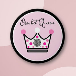 Adorable Crochet Queen Gift 2 Inch Round Button