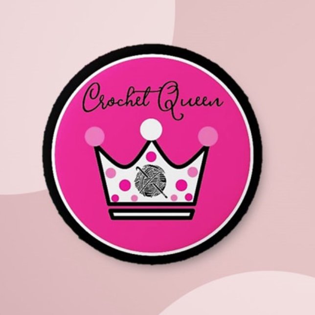 Adorable Crochet Queen Gift  2 Inch Round Button (Creator Uploaded)