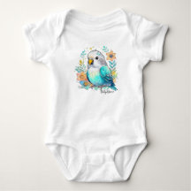 Adorable Custom Baby Budgie Bodysuit