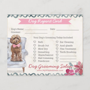 Adorable Custom Dog Grooming Report Card