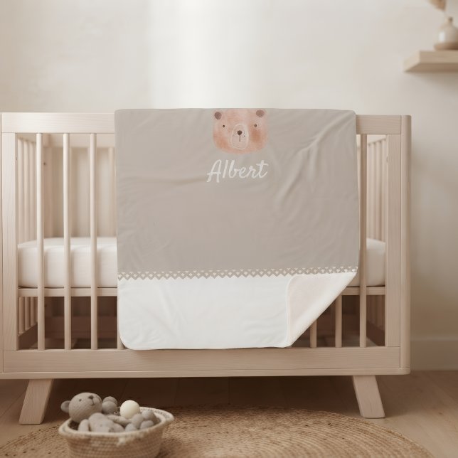 Adorable Customizable Baby Blanket with Bear  (Creator Uploaded)