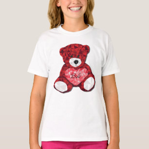 Adorable Customizable Red Bear Valentine's Day T-Shirt