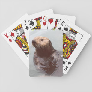 Adorable Cute Alaska Sea Otter Photo Poker Cards