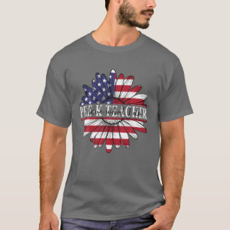 Adorable Cute Blessed Daisy 4Th July Pre-K Teacher T-Shirt