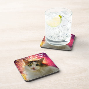 Adorable Cute Calico Cat Coaster