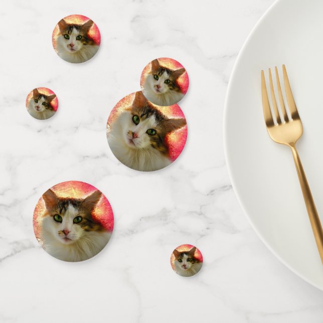 Adorable Cute Calico Cat Confetti (Group)