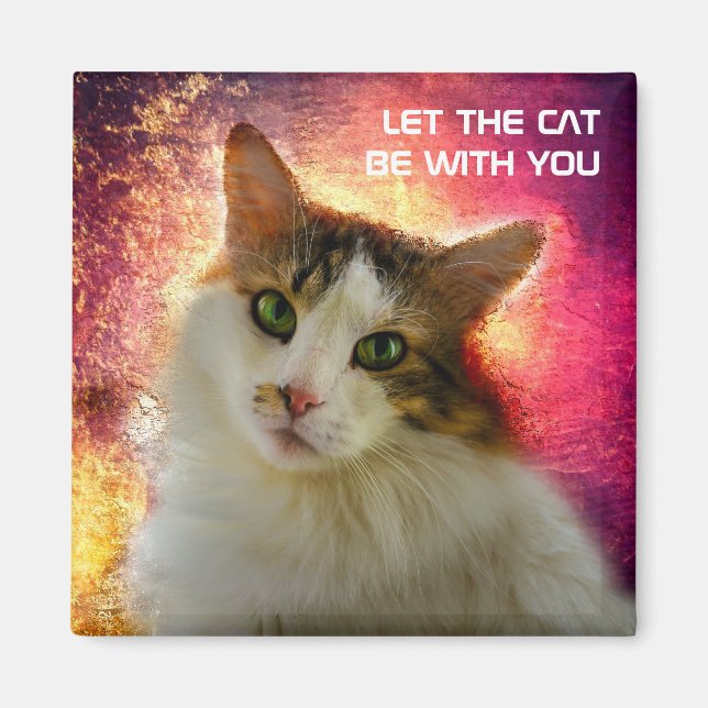 Adorable Cute Calico Cat Magnet (Front)