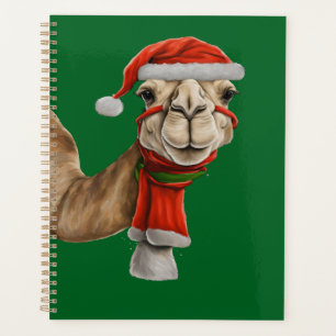 Adorable Cute Camel Wearing Santa Hat Christmas v2 Planner