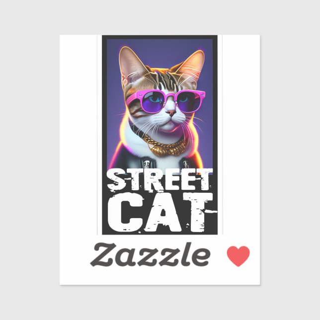 Adorable Cute Cat in Leather Jacket (Sheet)
