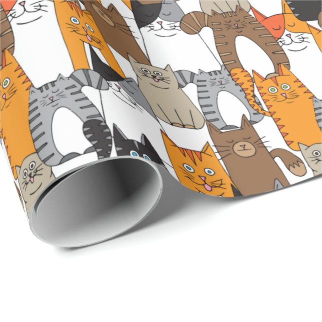 Adorable Cute Cats and Kittens Cat Lover Wrapping Paper (Roll Corner)