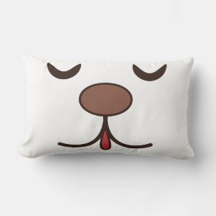 Adorable cute dog face white kids lumbar pillow