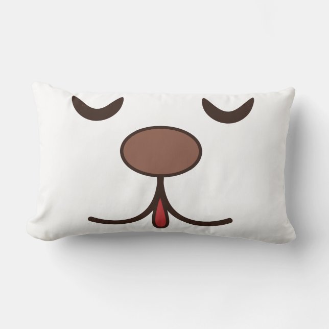 Adorable cute dog face white kids lumbar pillow (Front)