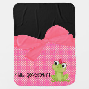 Adorable Cute Frog on Polka Dots-Hello Gorgeous Baby Blanket