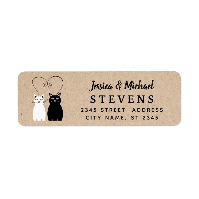 Adorable cute funny cartoon cats in love craft  (Front)