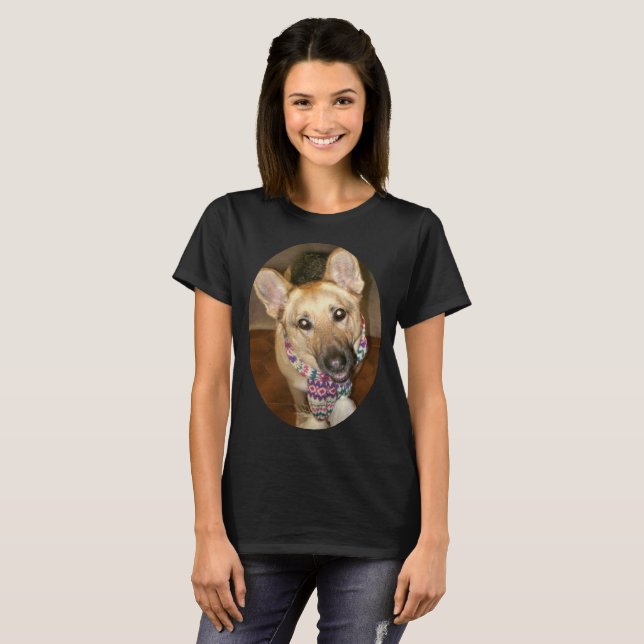 Adorable Cute German Shepherd Dog Back Tan Women's T-Shirt (Front Full)