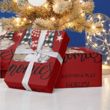 Adorable Cute Gnomes Red Buffalo Plaid
