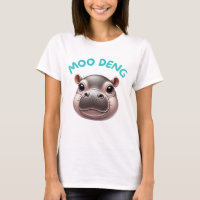 Adorable Cute Happy Baby Pygmy Hippo Moo Deng