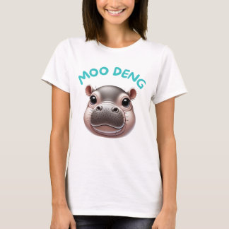 Adorable Cute Happy Baby Pygmy Hippo Moo Deng T-Shirt