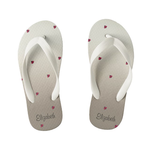 Adorable Cute ,Ladybug,Luminous-Personalized Kid's Flip Flops (Footbed)