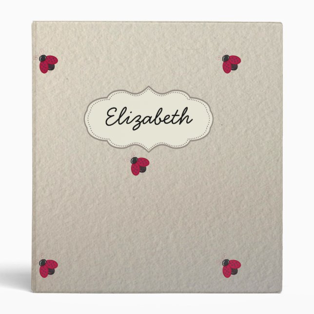 Adorable Cute ,Ladybugs,Luminous-Personalized Binder (Front)