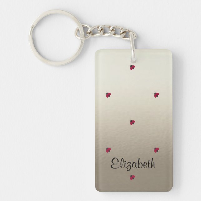 Adorable Cute ,Ladybugs,Luminous-Personalized Keychain (Front)