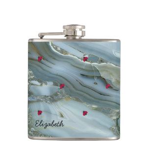 Adorable Cute ,Ladybugs,Marble -Personalized Hip Flask