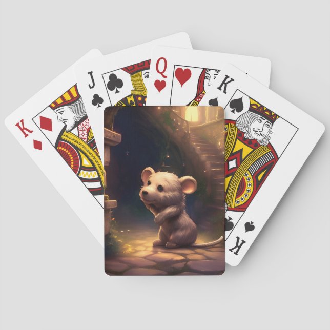 Adorable Cute Little Mouse Playing Cards (Back)