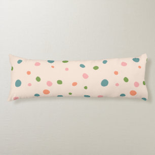 Adorable cute pattern polka dots pink modern green body pillow