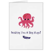Adorable Cute Pink Octopus Kawaii Illustration