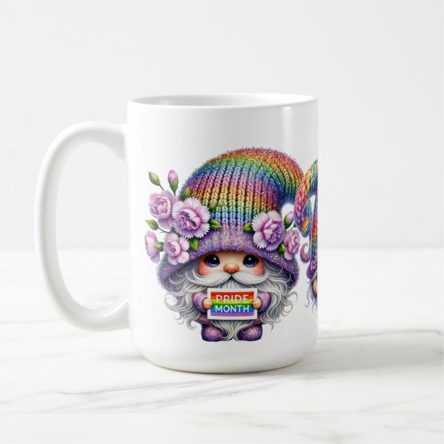 ADORABLE CUTE PRIDE MONTH GNOMES COFFEE MUG (Left)