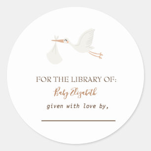 Adorable Cute Stork   Classic Round Sticker