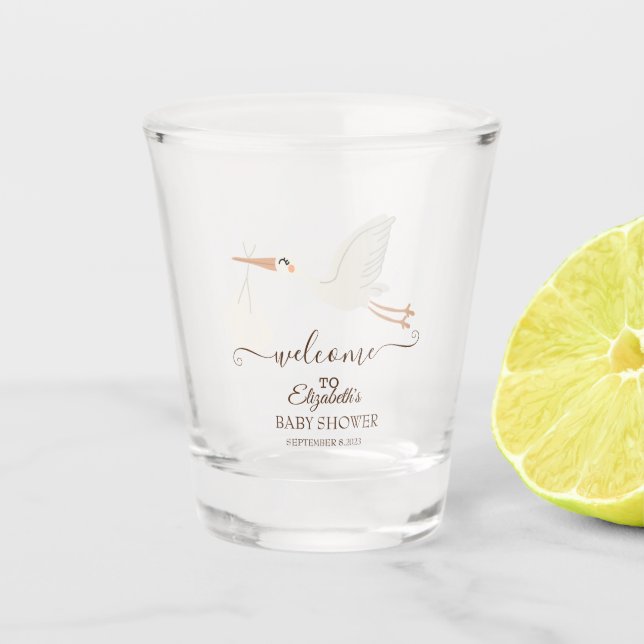 Adorable Cute Stork      Shot Glass (Front)